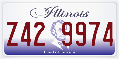 IL license plate Z429974
