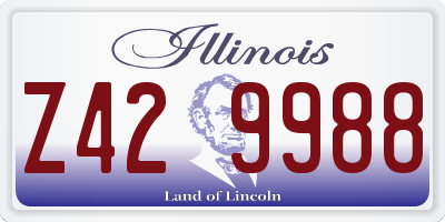 IL license plate Z429988