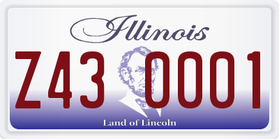 IL license plate Z430001