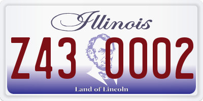 IL license plate Z430002
