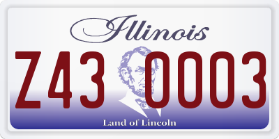 IL license plate Z430003