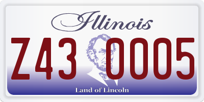 IL license plate Z430005