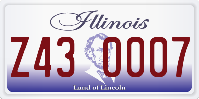 IL license plate Z430007