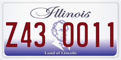 IL license plate Z430011