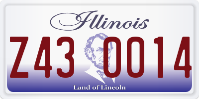 IL license plate Z430014