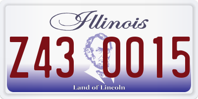 IL license plate Z430015