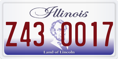 IL license plate Z430017