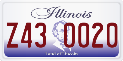 IL license plate Z430020