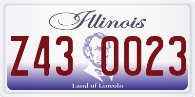 IL license plate Z430023