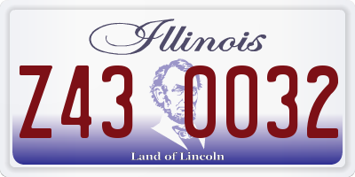 IL license plate Z430032