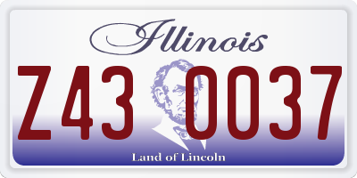 IL license plate Z430037