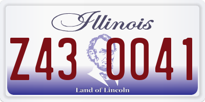 IL license plate Z430041