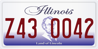 IL license plate Z430042