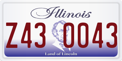 IL license plate Z430043