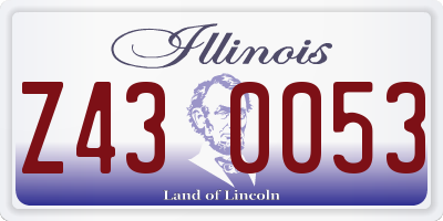 IL license plate Z430053