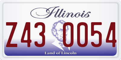 IL license plate Z430054