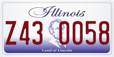 IL license plate Z430058