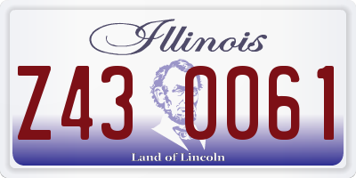 IL license plate Z430061