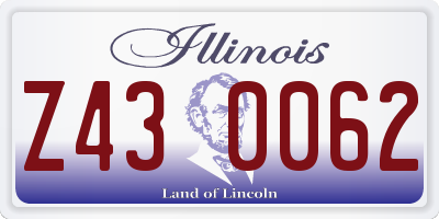 IL license plate Z430062