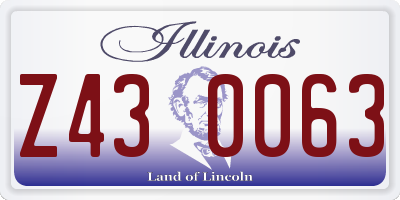 IL license plate Z430063
