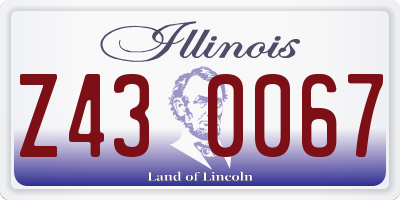 IL license plate Z430067