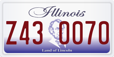 IL license plate Z430070