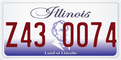 IL license plate Z430074