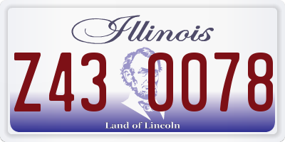 IL license plate Z430078