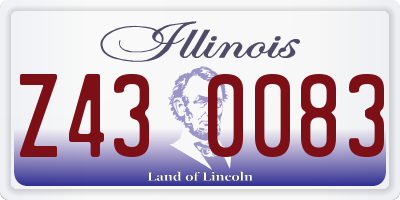 IL license plate Z430083