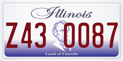 IL license plate Z430087