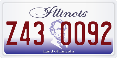 IL license plate Z430092
