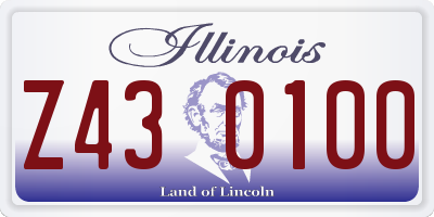 IL license plate Z430100