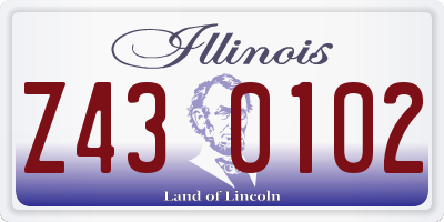IL license plate Z430102