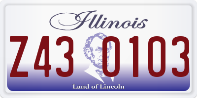 IL license plate Z430103