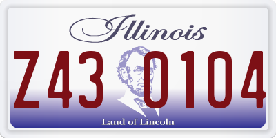 IL license plate Z430104