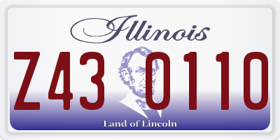 IL license plate Z430110