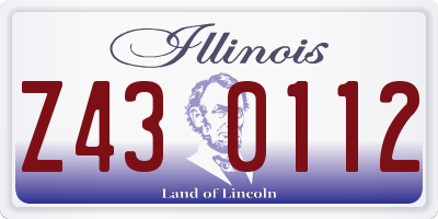 IL license plate Z430112