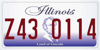 IL license plate Z430114