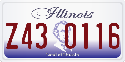 IL license plate Z430116