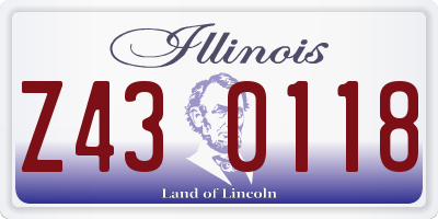IL license plate Z430118