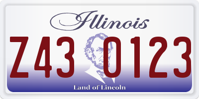 IL license plate Z430123