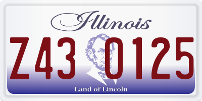 IL license plate Z430125
