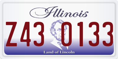 IL license plate Z430133