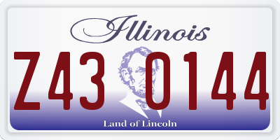 IL license plate Z430144