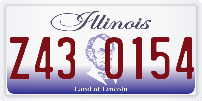 IL license plate Z430154