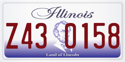 IL license plate Z430158