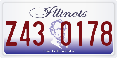 IL license plate Z430178