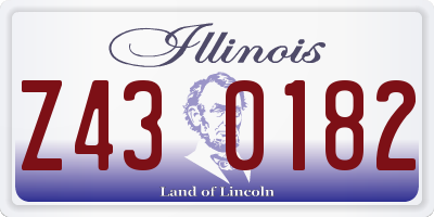 IL license plate Z430182