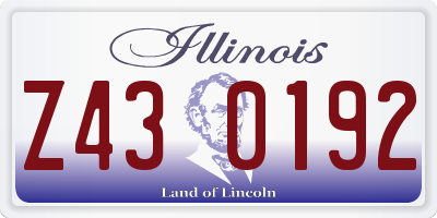 IL license plate Z430192