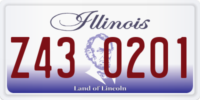 IL license plate Z430201
